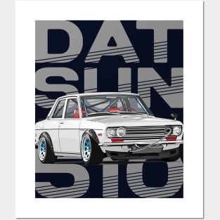 Drive The Classic Car - Datsun 510 (White) - Datsun Posters and Art